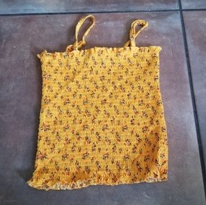 Cravefame Almost Famous Smocked Boho Floral Tank S